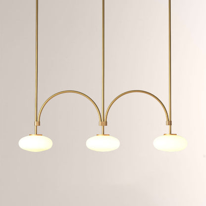 Ellara Curved-Arm Opal Glass Chandelier