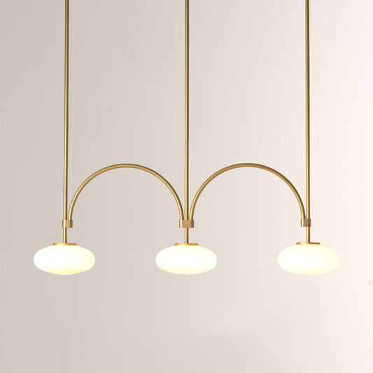 Ellara Curved-Arm Opal Glass Chandelier