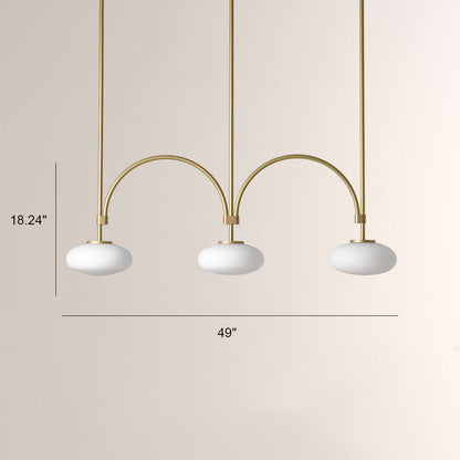 Ellara Curved-Arm Opal Glass Chandelier