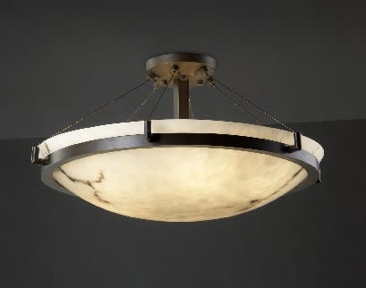 Alabaster Stone / Glass Semi-Flush Ceiling Fixture from the LumenAria Collection