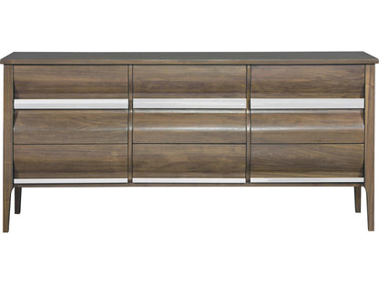 Monogram Heatherwood 9-Drawer Double Dresser in Brown Walnut