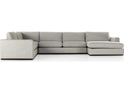 Centrale 4-Piece Modular Poly Linen Blend Sectional Sofa in Aldred Silver