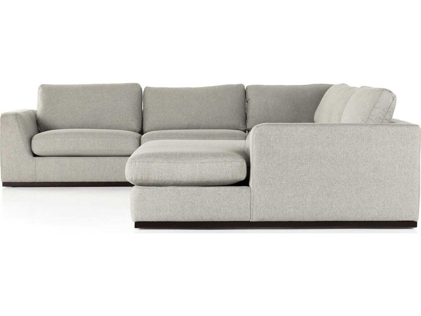 Centrale 4-Piece Modular Poly Linen Blend Sectional Sofa in Aldred Silver