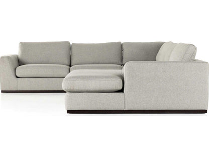 Centrale 4-Piece Modular Poly Linen Blend Sectional Sofa in Aldred Silver