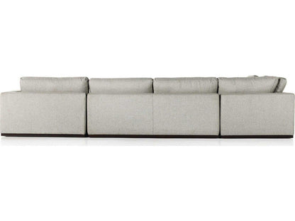 Centrale 4-Piece Modular Poly Linen Blend Sectional Sofa in Aldred Silver