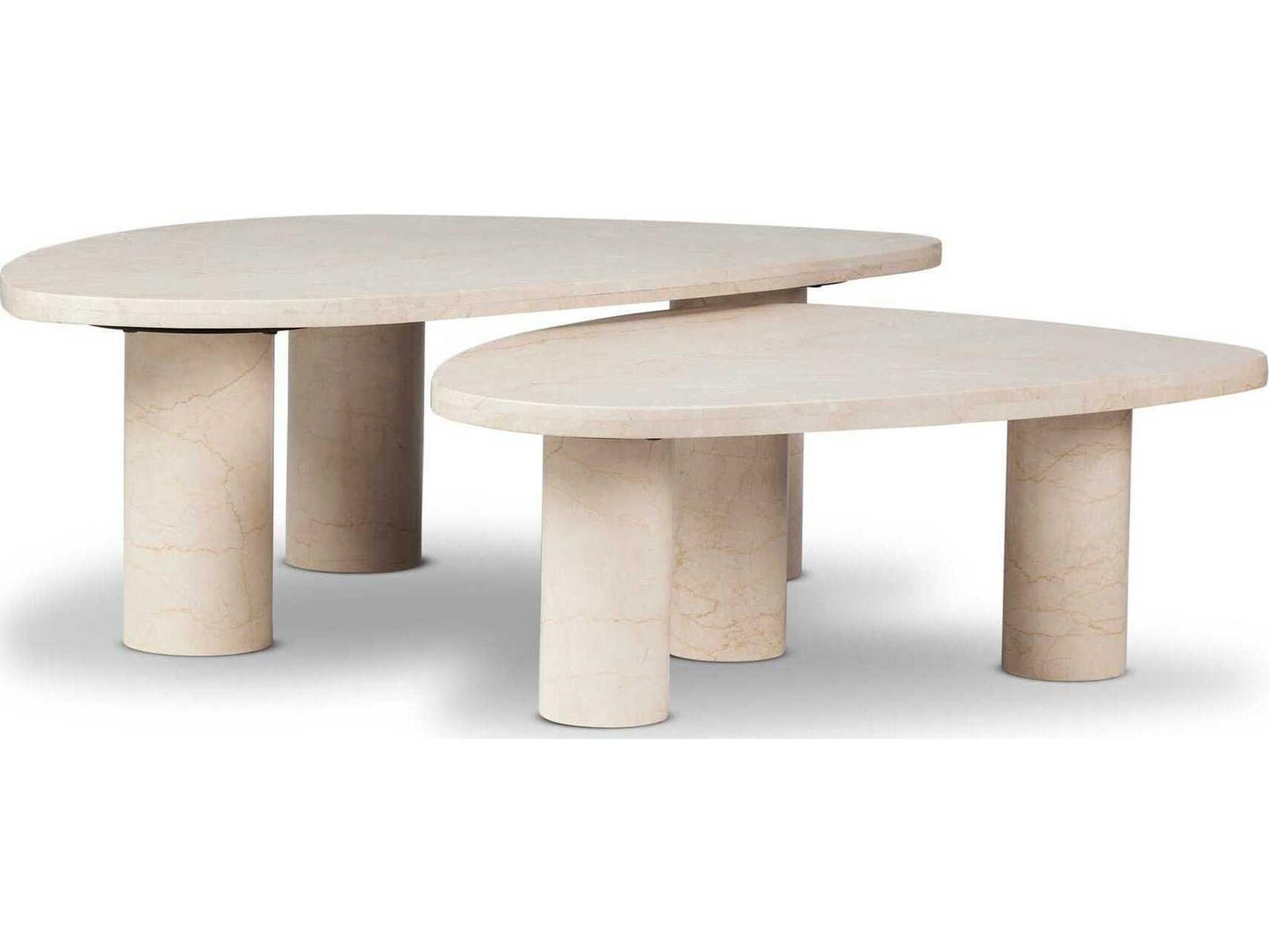 Rockwell Zion Cream Marble Nesting Coffee Table Set