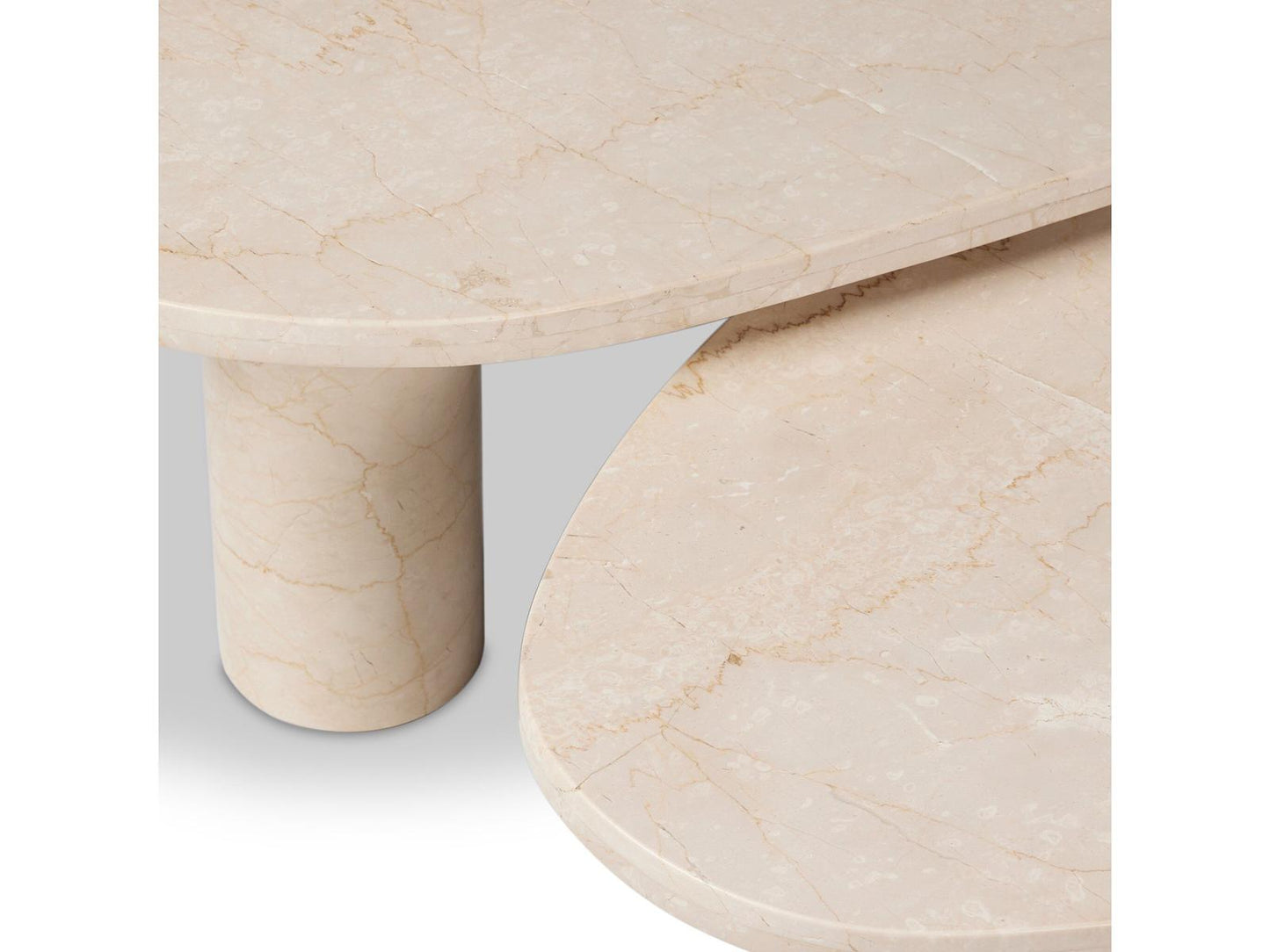 Rockwell Zion Cream Marble Nesting Coffee Table Set