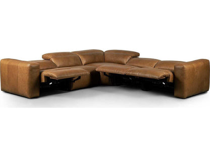 Globetrotter Radley 5 - Piece Reclining Brown Leather Sectional Sofa
