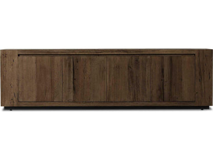Wesson Abaso 94 Inch Media Console in Black Ebony Rustic Wormwood Oak