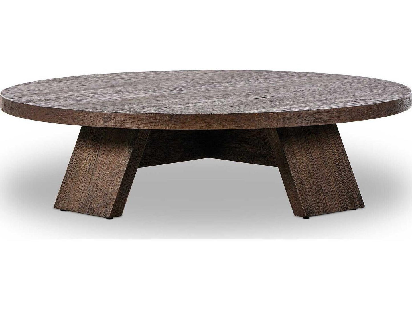 Irondale Round Resawn Oak Coffee Table Ashen Oak Resawn