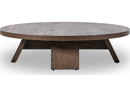 Irondale Round Resawn Oak Coffee Table Ashen Oak Resawn