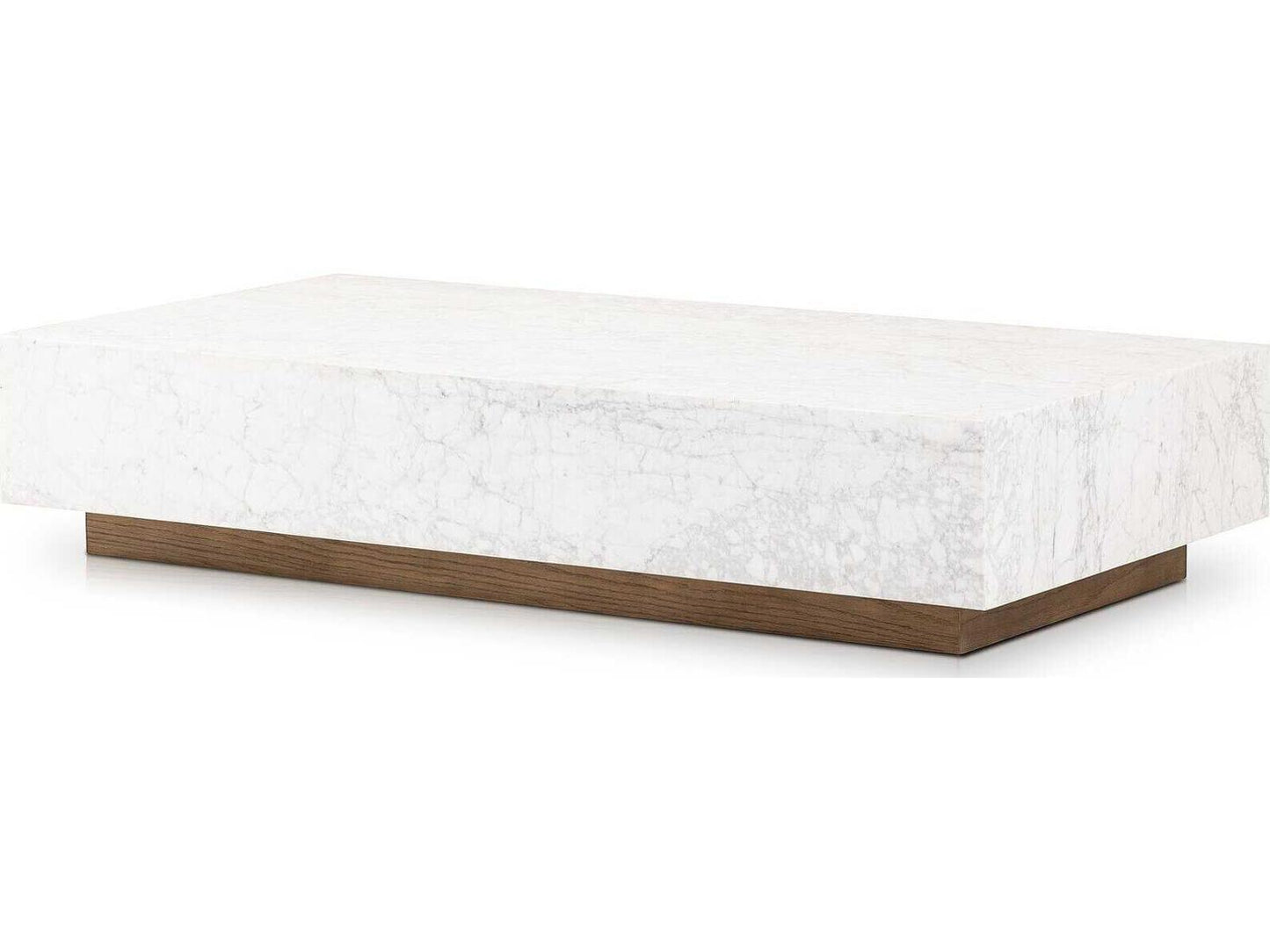 Hughes Masera Rectangular Coffee Table in White Carrara Marble
