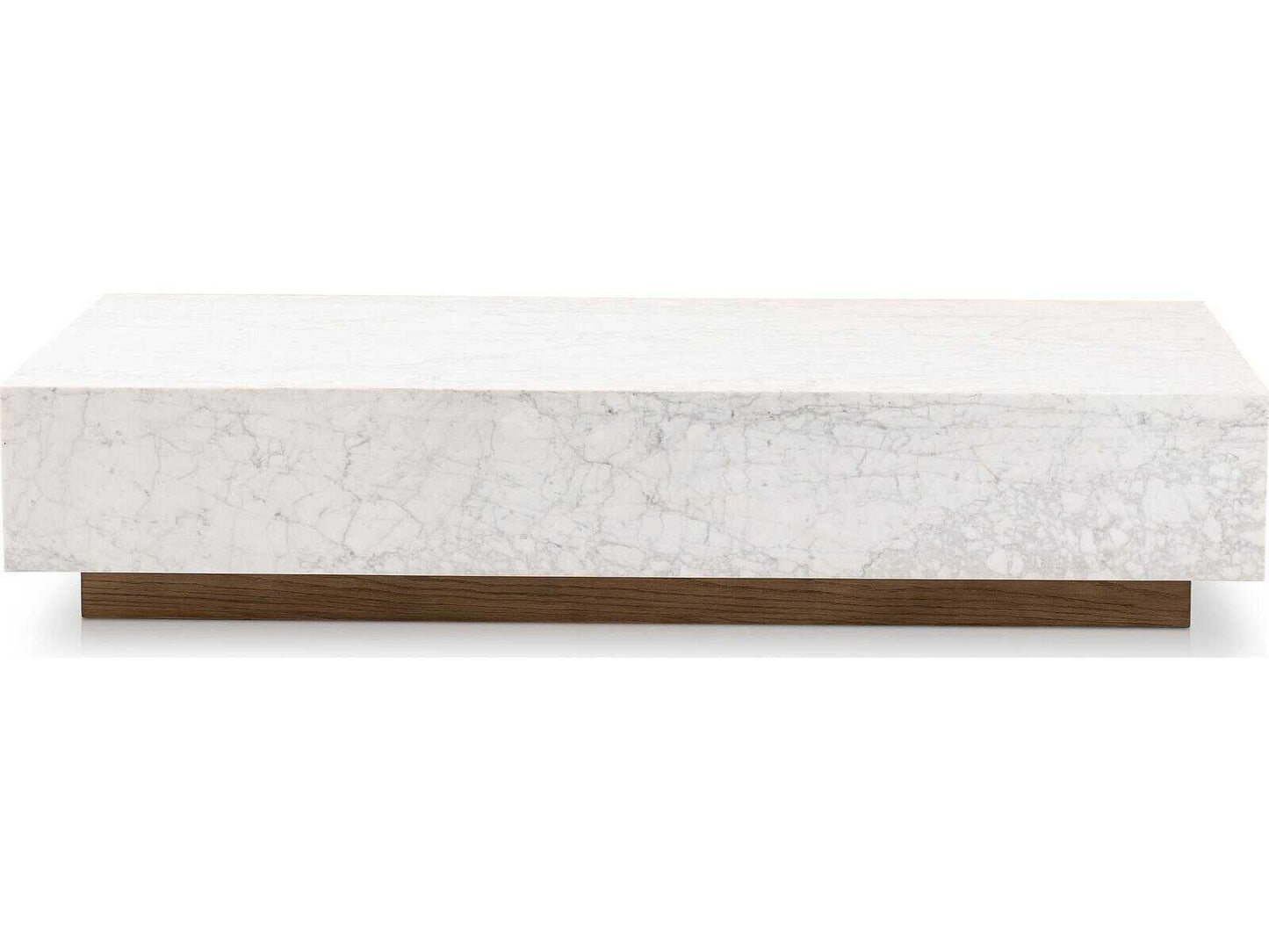 Hughes Masera Rectangular Coffee Table in White Carrara Marble