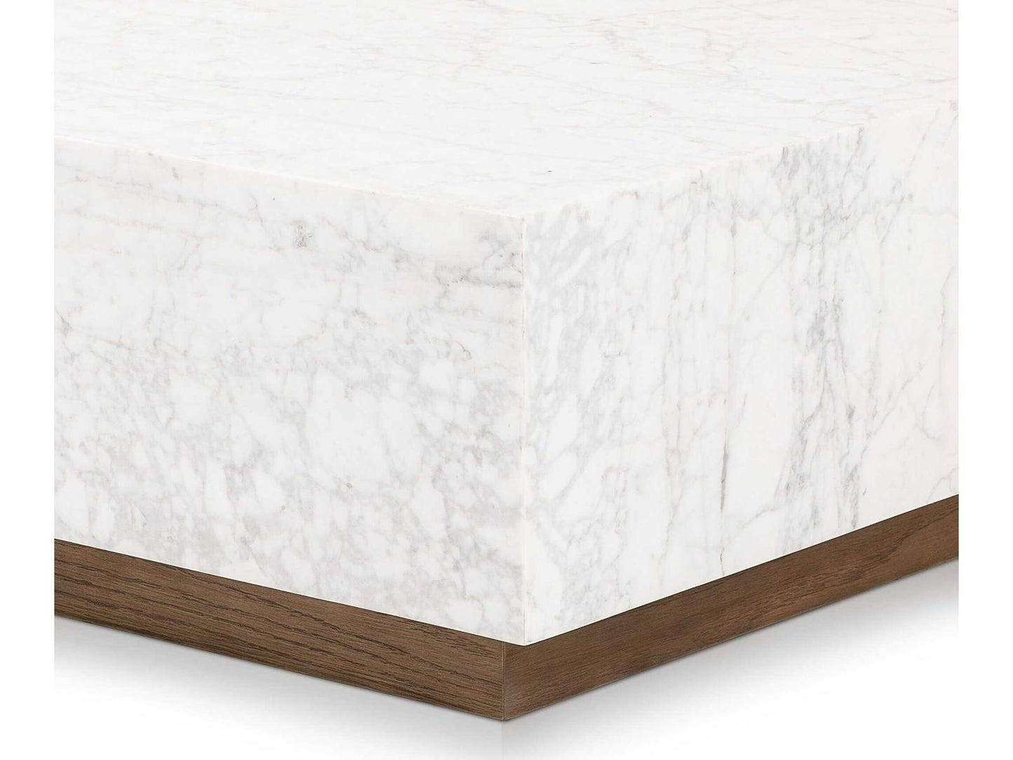 Hughes Masera Rectangular Coffee Table in White Carrara Marble