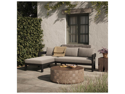 Pembrook 2-Piece Modular Outdoor Sectional Sofa in Concha Fog Olefin