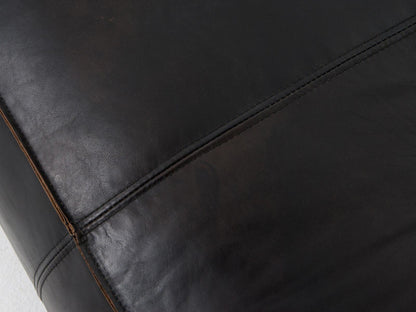 Nolita Reverse Stitch 99 Inch Top-Grain Leather Sofa in Rider Black
