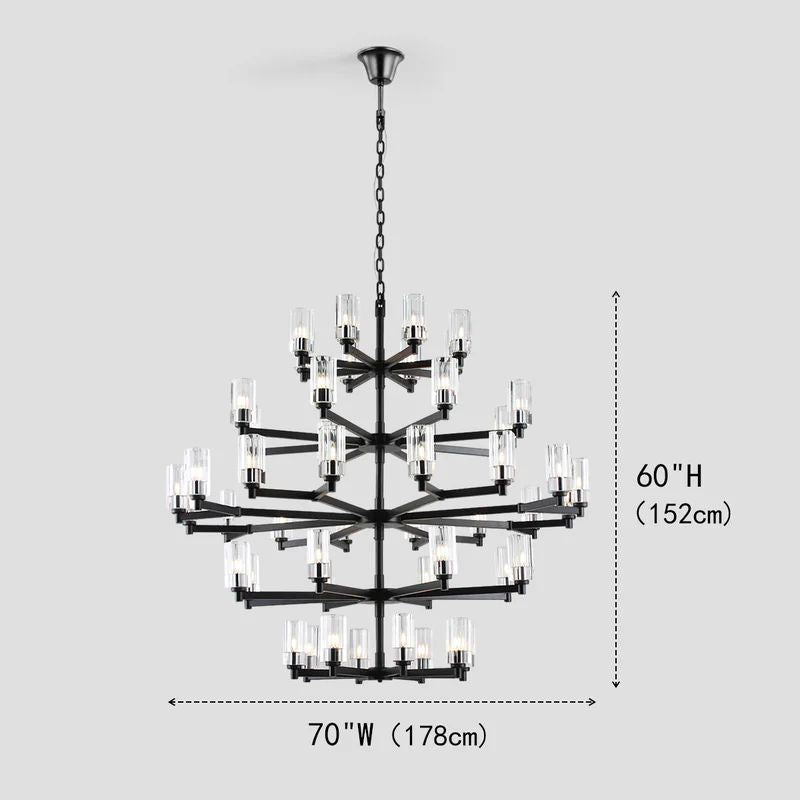 Foyer 5-Tier Crystal Chanderlier 70" W