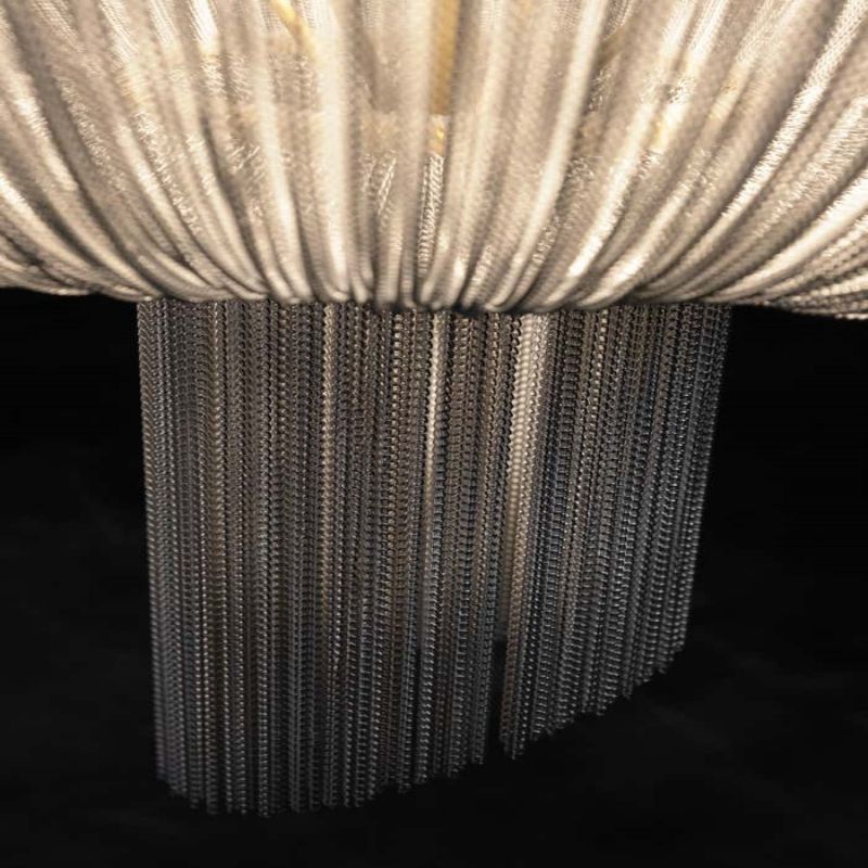 Modern Forever Chandelier, Oak, Aluminium Chain, Handmade Portugal by Greenapple