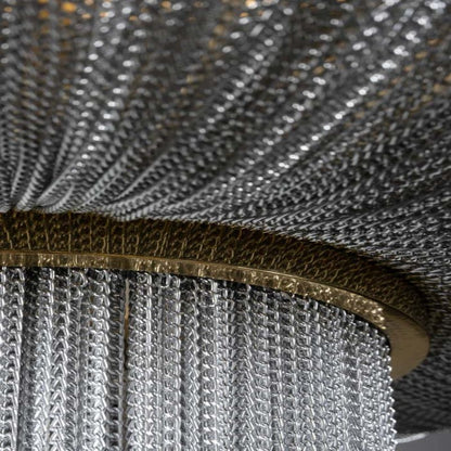 Modern Forever Chandelier, Oak, Aluminium Chain, Handmade Portugal by Greenapple