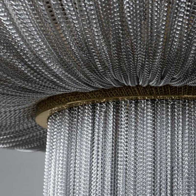 Modern Forever Chandelier, Oak, Aluminium Chain, Handmade Portugal by Greenapple