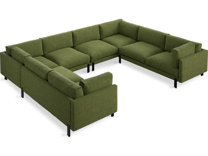Silverlake 4-Piece U-Shaped Bastille Clover Green Fabric Sectional Sofa