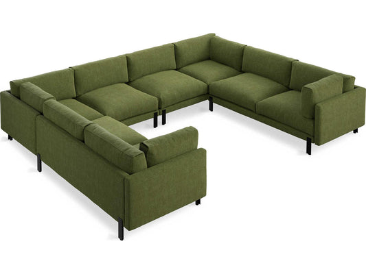Silverlake 4-Piece U-Shaped Bastille Clover Green Fabric Sectional Sofa