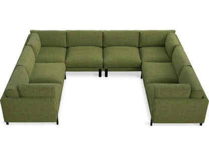 Silverlake 4-Piece U-Shaped Bastille Clover Green Fabric Sectional Sofa