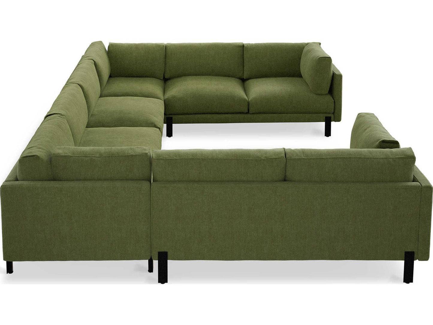 Silverlake 4-Piece U-Shaped Bastille Clover Green Fabric Sectional Sofa