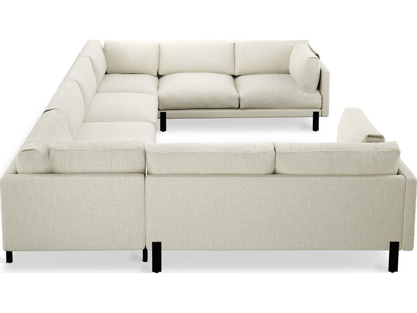 Silverlake 8-Seat U-Shaped White Fabric Sectional Sofa