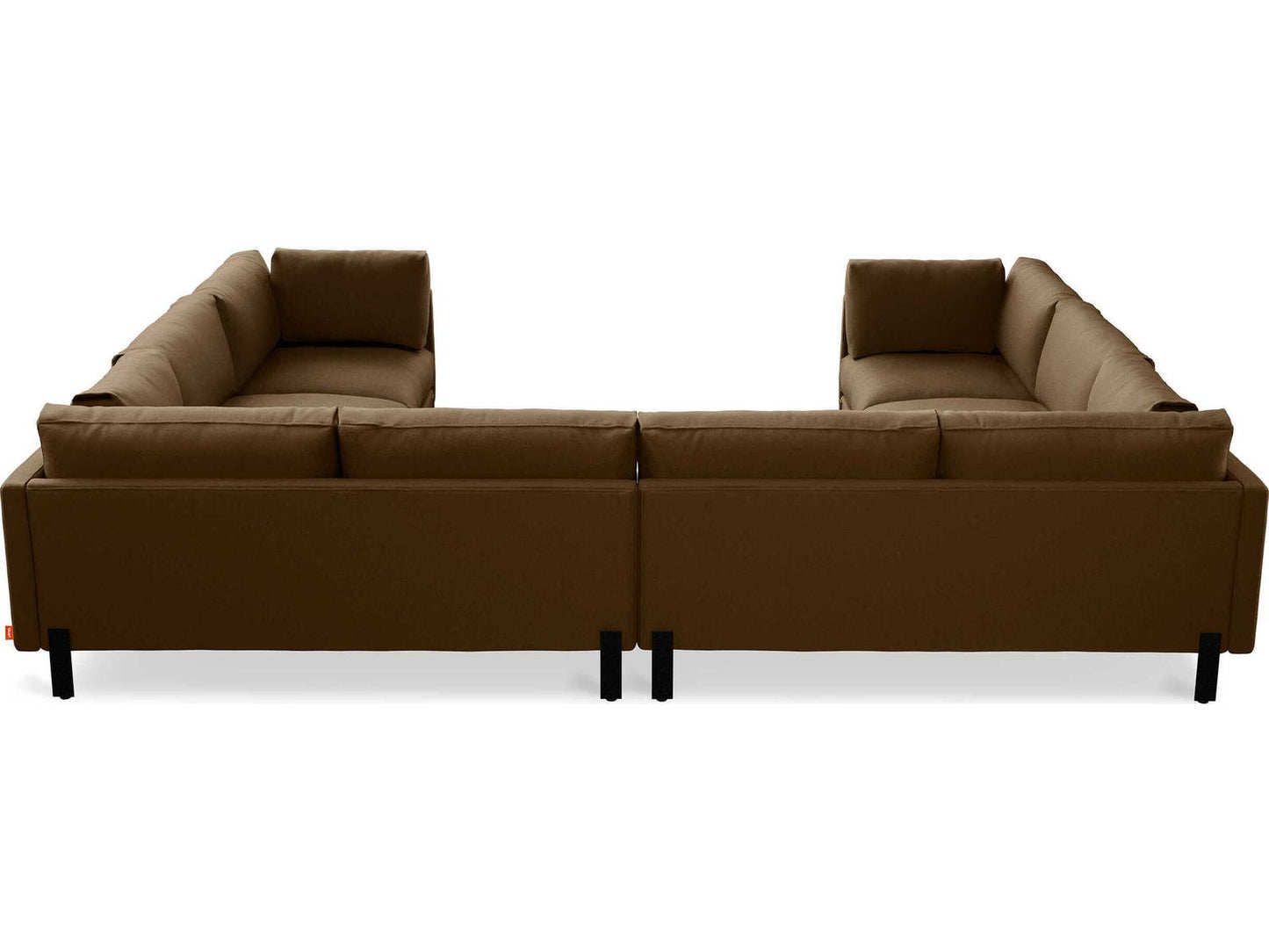 Silverlake U-Shaped Modular Fabric Sectional Sofa in Brown