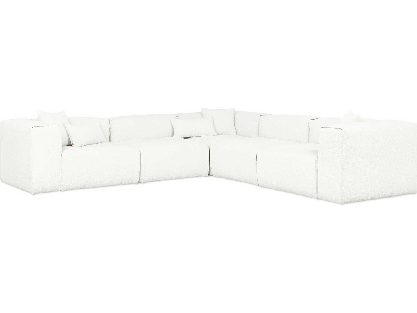 Nest 5-Piece Modular Sectional Sofa in Morris Bone Bouclé Fabric