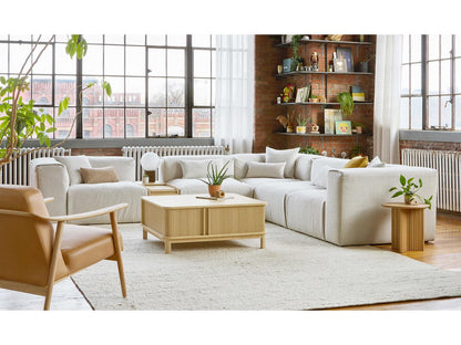 Nest 5-Piece Modular Sectional Sofa in Morris Bone Bouclé Fabric