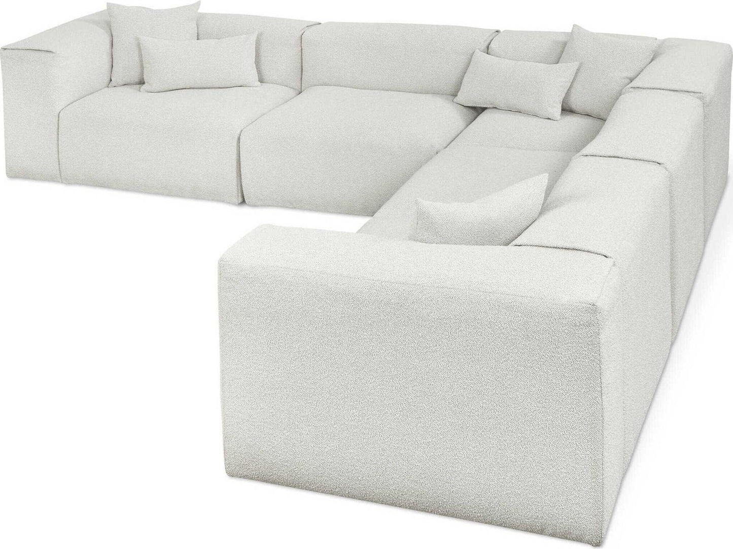 Nest 5-Piece Modular Boucle Fabric Sectional Sofa in Morris Fog