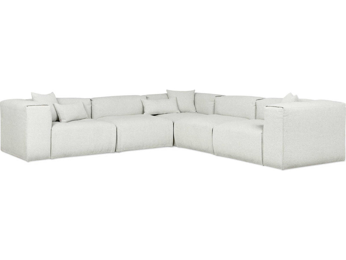 Nest 5-Piece Modular Boucle Fabric Sectional Sofa in Morris Fog