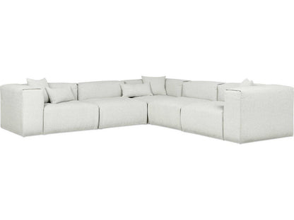 Nest 5-Piece Modular Boucle Fabric Sectional Sofa in Morris Fog