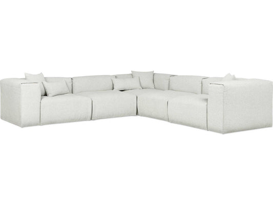 Nest 5-Piece Modular Boucle Fabric Sectional Sofa in Morris Fog