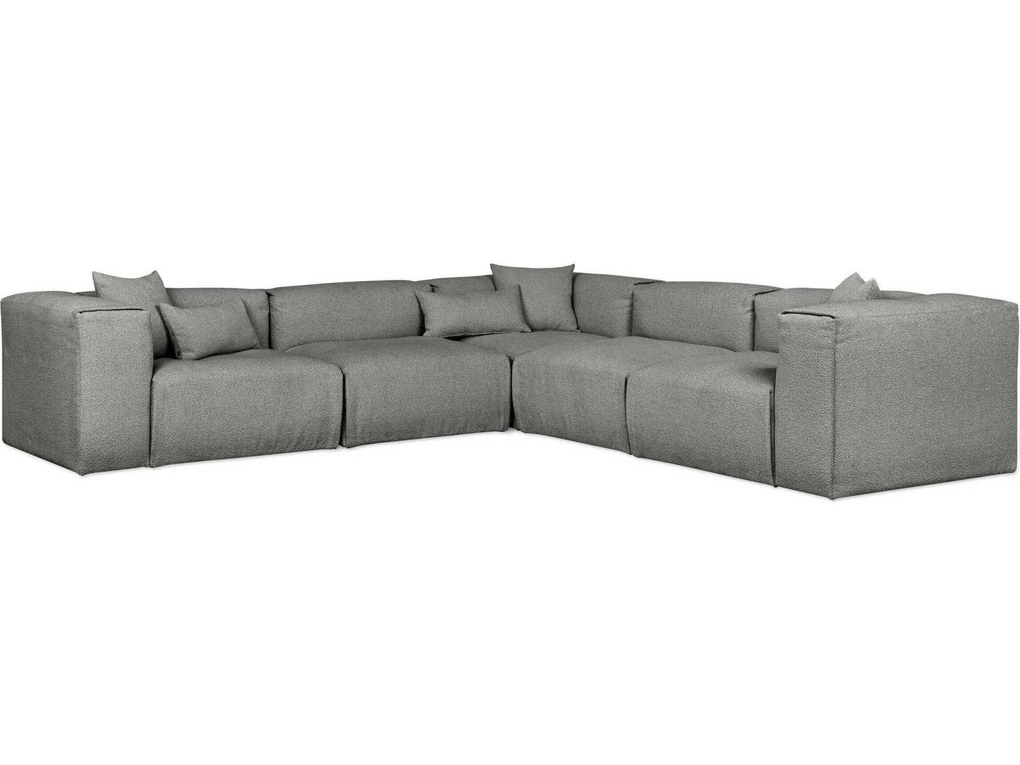 Nest 5-Piece Modular Upholstered Corner Sectional Sofa in Gray