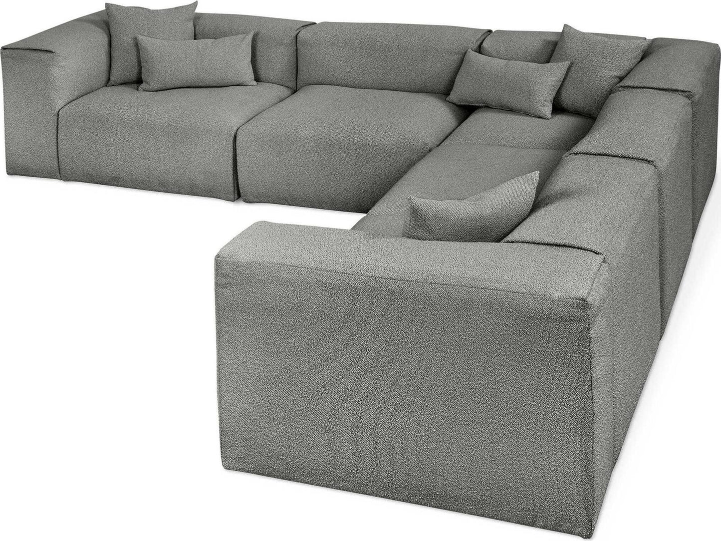 Nest 5-Piece Modular Upholstered Corner Sectional Sofa in Gray