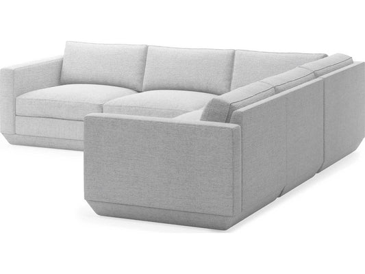 Podium 5-Piece Modular Sectional Sofa in Bayview Silver