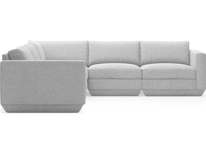 Podium 5-Piece Modular Sectional Sofa in Bayview Silver