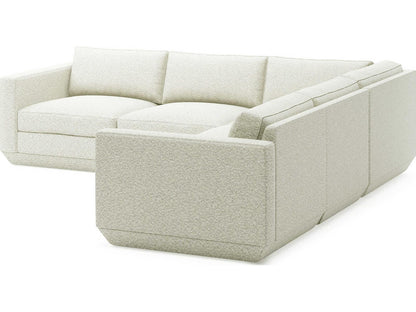 Podium Modular Sectional Sofa in White Cocoon Pearl Fabric