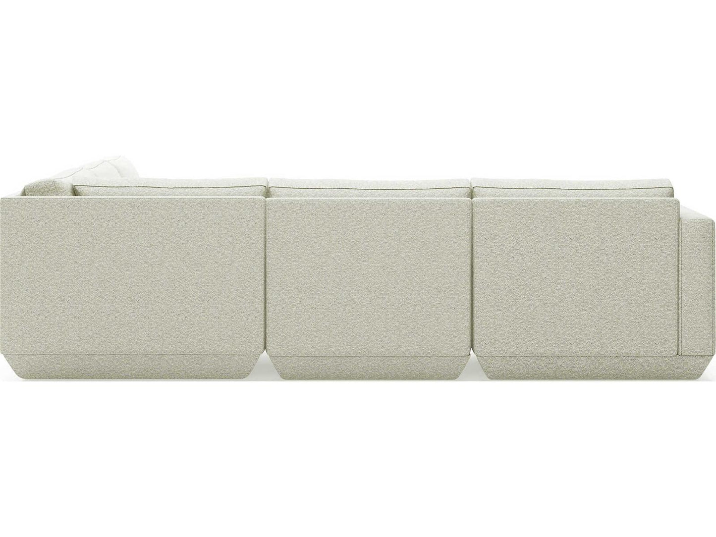 Podium Modular Sectional Sofa in White Cocoon Pearl Fabric