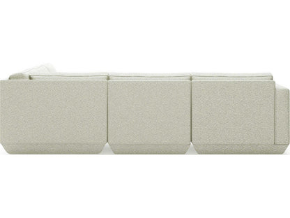 Podium Modular Sectional Sofa in White Cocoon Pearl Fabric
