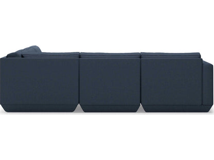 Podium 5-Piece Modular Upholstered Sectional Sofa in Hannah Navy