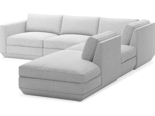 Podium 5-Piece Modular Fabric Sectional in Bayou Silver