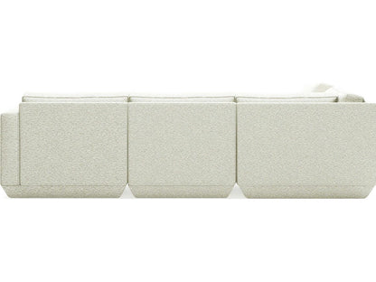 Podium 5-Piece Modular Sectional Sofa in White COPFOS Fabric Left Facing