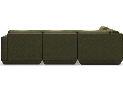 Podium 5-Piece Corner Modular Sectional Sofa Green Performance Fabric