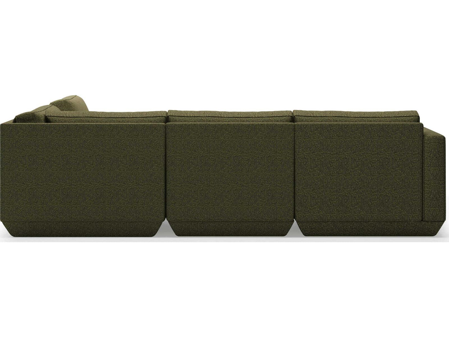 Podium 5-Piece Modular Upholstered Sectional Sofa in Podium Green