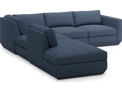 Podium 5-Piece Modular Hanson Navy Fabric Sectional