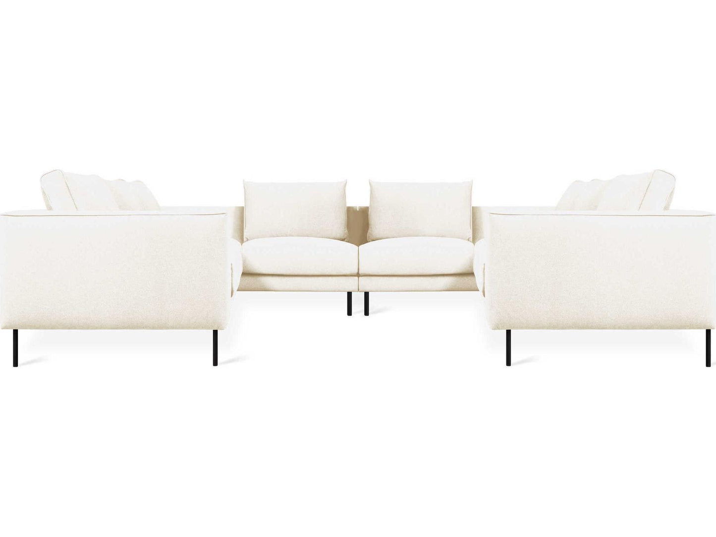 Renfrew Upholstered Sectional Sofa in Black Fabric